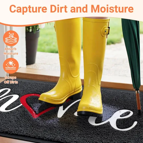Vista 3 de StepLively Tapete de Puerta Alfombra de Bienvenida para Interiores y Exteriores, Tapete de Bienvenida de Perfil Bajo y Antideslizante para Entrada