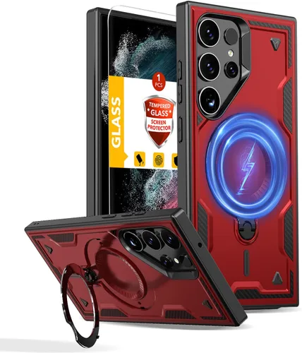 Vista 88 de para iPhone 11 Funda Magnética, para iPhone XR Compatible con MagSafe, con 1 Protector de Pantalla, Soporte de Anillo de 360° Integrado, Grado