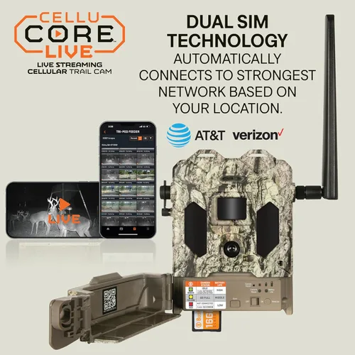 Vista 6 de Bushnell Cellucore Live Cellular Trail Camera, cámara de juego celular con conectividad dual SIM con transmisión en vivo de video e imágenes