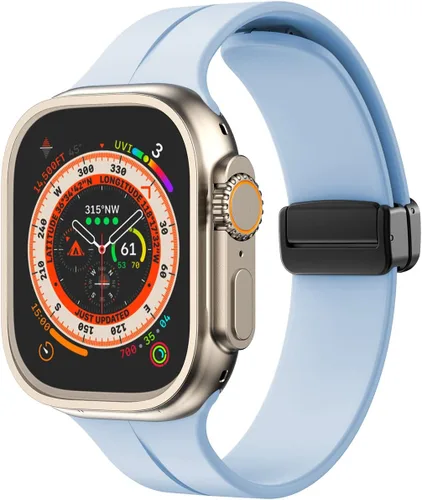 Vista 24 de Banda magnética compatible con Apple Watch de 38mm 40mm 41mm 42mm 44mm 45mm 46mm 49mm, mujeres y hombres, correa deportiva de silicona compatible