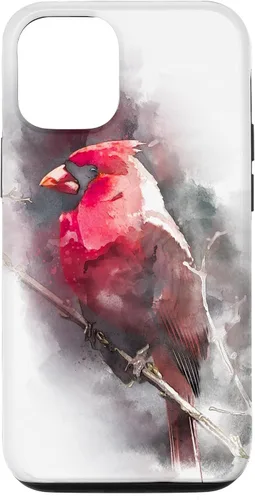 Vista 28 de Beautiful Watercolor Red Cardinal Bird Watching Animal Gift Case for iPhone 17