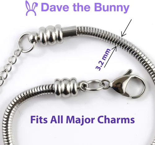 Vista 7 de Dave The Bunny Pulsera de cadena de serpiente de San Jude