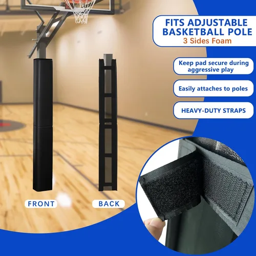 Vista 4 de Almohadillas de poste cuadrado para bastón de baloncesto, de lujo, resistente a la intemperie, poste de acolchado de 2/4 pulgadas de grosor