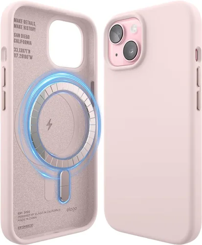 Vista 31 de elago - Carcasa magnética de silicona para iPhone 15, color negro Compatible con MagSafe, imanes integrados, silicona de agarre suave, a prueba