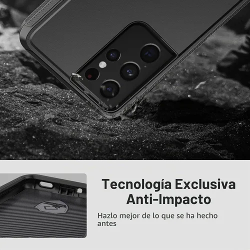 Vista 4 de Funda protectora resistente para Galaxy S21 Ultra 5G, funda protectora resistente con [3 capas] Cubierta de protección de goma resistente a prueba