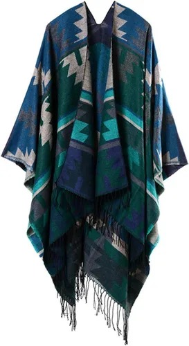 Vista 5 de xxxiticat Chal para mujer, diseño de cachemira, chal, poncho y bufanda