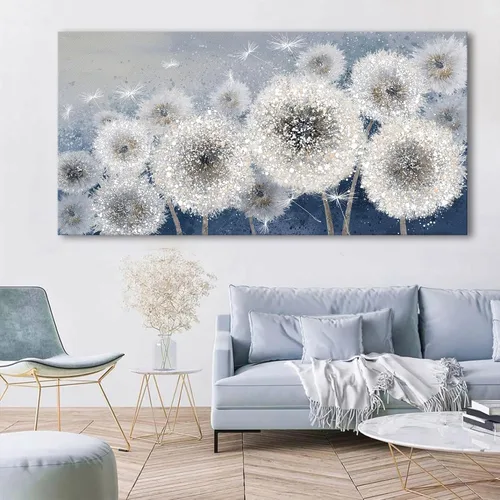 Vista 3 de Pogusmavi Decoración de pared para sala de estar, arte de pared para sala de estar, lienzo artístico/cuadros para dormitorio Diente de león azul