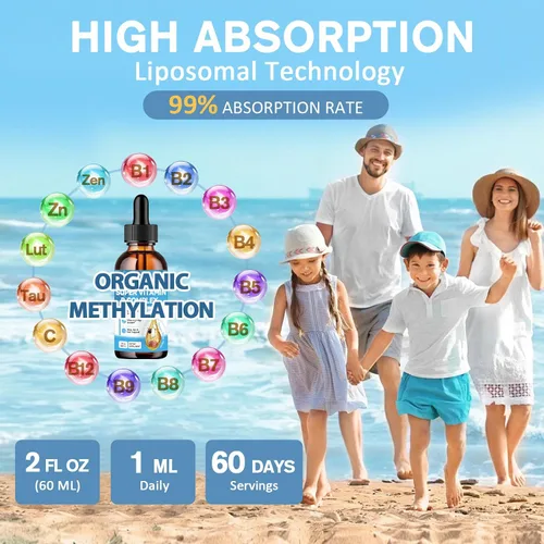 Vista 7 de 15 en 1 complejo de vitamina B liposomal Pro sin azúcar, gotas de complejo B con niacinamida B1, B2, B3, colina, biotina B5, B6, B7, inositol