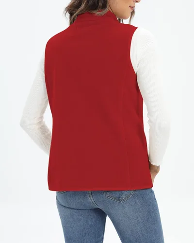 Vista 6 de Xeoxarel Chaleco de forro polar para mujer con 6 bolsillos (XS-2XL)