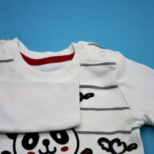 Vista 4 de GermanCo Conjunto de ropa para bebésniños pequeños camiseta, chaqueta, pantalón. Disponible en tallas 6,12,18,24 meses. Ropa de niña, Blanco Gris