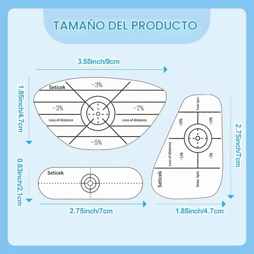 Vista 5 de Seticek Juego de 300 cintas de impacto de golf, análisis de consistencia y puntos dulces autodidactas, calcomanías de impacto para palos de golf
