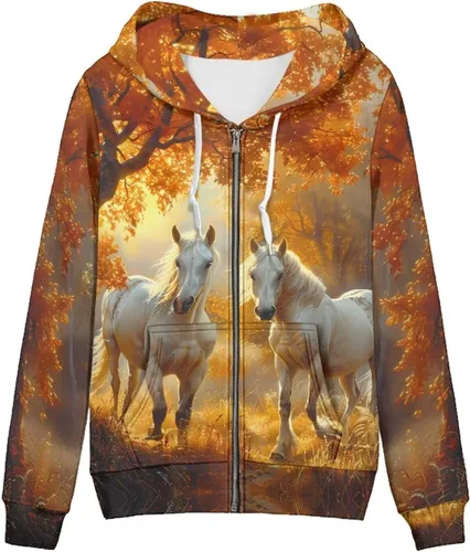 Vista 14 de Showudesigns Sudaderas con capucha y cremallera para mujer XS-5XL Un pollo