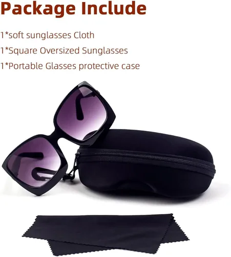 Vista 2 de SINBRLAI Gafas de sol de gran tamaño para mujer modernas cuadradas retro leopardo grandes