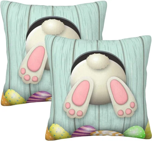 Vista 11 de Juego de 2 fundas de almohada decorativas con diseño de campanas de árbol de Navidad de 16 x 16 pulgadas, fundas de almohada decorativas