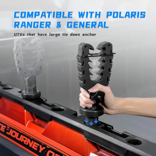 Vista 4 de KEMIMOTO Soporte para herramientas UTV, anclaje de amarre compatible con Polaris Ranger General, soporte para herramientas con amortiguadores