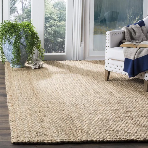 Vista 11 de SAFAVIEH Alfombra de área de 2x3 pies - Colección de fibra natural - Marrón natural, yute hecho a mano, diseño de tejido de canasta (NF401A)