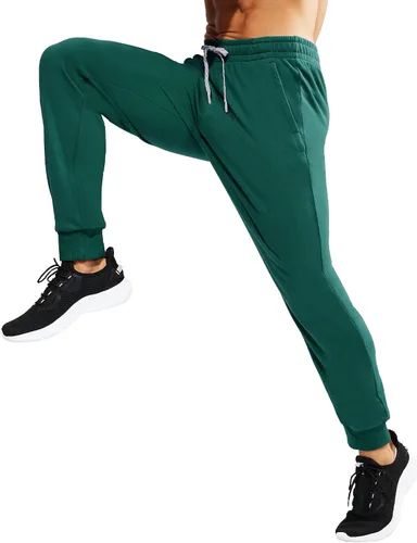 Vista 6 de MIER Men's Cotton Joggers Athletic Sweatpants for Gym Workout Active Lounge Jersey Track Pants with Pockets, Elastic Waist