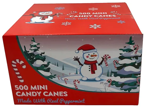 Vista 2 de LA Signature Mini bastones de caramelo con menta real, rojo y blanco, 500 unidades (paquete de 1)