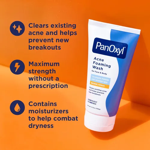 Vista 4 de PanOxyl Paquete de dúo nocturno – Lavado espumoso para acné peróxido de benzoilo 10%, parches de manchas durante la noche PM