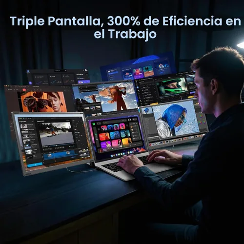 Vista 7 de Extensor de pantalla para laptop de 15.6", extensor de monitor de portátil Negro medianoche