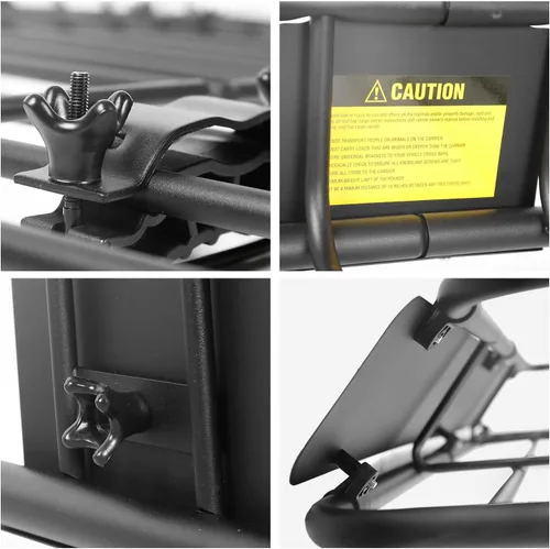 Vista 4 de Leader Accessories - Juego de portaequipajes de techo LA 150 lbs Capacity, Alloy Steel with Rust-Resistant , Easy Assembly, Extra Storage for