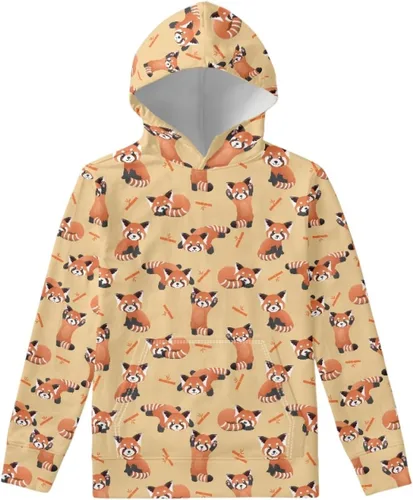 Vista 2 de Sudaderas con capucha unisex para niños, con bolsillos frontales, para otoño e invierno, atlética, de manga larga, sudadera con capucha de 6 a 16
