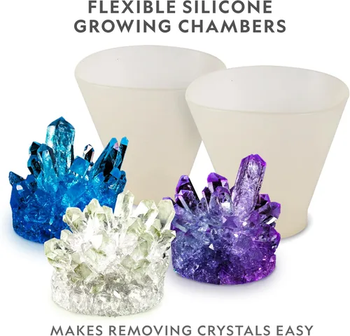Vista 5 de National Geographic - Kit de cultivo de megacristales para niños, 6 cristales con soporte iluminado, regalos de ciencia para niños de 8 a 12 años