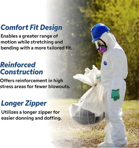 Vista 5 de DuPont Tyvek 400 TY122S - Overol protector desechable con capucha, botas