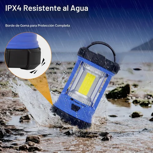 Vista 7 de Linterna de camping, linternas LED de 3200 lúmenes para cortes de energía, cargador de teléfono de 4600 mAh y linterna recargable, linterna con 5