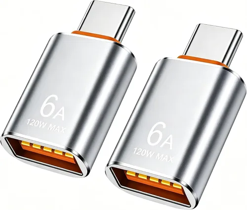 Vista 18 de BOMIE Adaptador USB C a USB, paquete de 10 unidades, 6A 120 W, carga rápida, transferencia de datos de 10 Gbps, USB C macho a USB 3.2 hembra OTG
