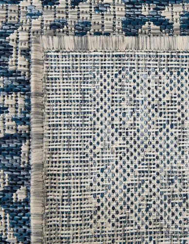 Vista 7 de Unique Loom Alfombra de la colección tradicional para exteriores, desgastada durante el tiempo (octágono de 5 pies y 3 pulgadas, azul/gris)