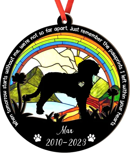 Vista 61 de Adorno personalizado para atrapasoles de sabueso afgano, adorno de Navidad de sabueso afgano, regalo para perro amante, sabueso afgano conmemorativo