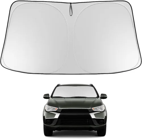 Vista 145 de Proadsy Parasol para parabrisas Rivian R1S 2022-2025 2026 de 4 capas plegable, protector de parasol frontal que bloquea los rayos UV, mantiene