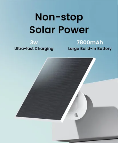 Vista 2 de CasaCam Cámara de seguridad solar Inalámbrico para exteriores, lente dual 2K+2K Funciona con pilas, sensores PIR duales, seguimiento automático