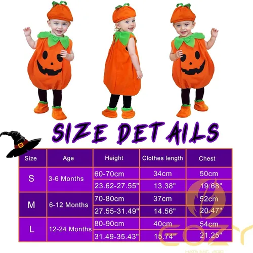 Vista 6 de EOZY Disfraz de calabaza de Halloween para bebés, niños pequeños, ropa de fiesta de cosplay