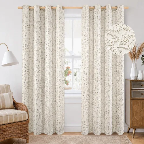 Vista 14 de BGment Cortinas de lino beige para dormitorio de 63 pulgadas de largo, cortinas de ventana con ojales y ojales para ventana de sala de estar, 2