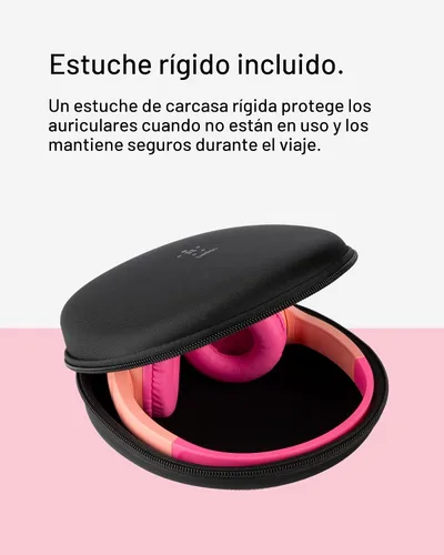 Vista 7 de Belkin SoundForm Mini con estuche - Auriculares inalámbricos Bluetooth para niños con vida útil de batería de 30H, límite de volumen seguro de 85dB