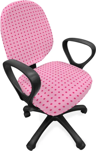 Vista 50 de Lunarable Funda para silla de oficina tribal, diseño azteca, nativo americano, geométrico, simbolismo étnico con espirales de triángulos, elástico
