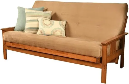 Vista 7 de Kodiak Furniture Colchón de futón de resorte de 8 pulgadas, tamaño matrimonial, colchón para sofá cama, lino aguamarina, marco no incluido