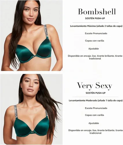 Vista 6 de Victoria's Secret Sujetador Push Up Very Sexy Bombshell Adds-2-Cups para Mujer, Sujetadores para Mujer (32A-38DDD)