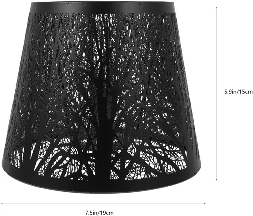 Vista 5 de KALLORY Pantalla de sombra de árbol, 2 piezas, cubierta creativa de lámpara de hierro para mesa de piso E27, lámpara de araña decorativa hueca