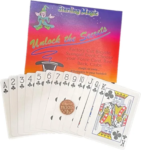 Vista 8 de Ted's Sterling Magic Bicicleta Svengali Deck Trick en Red Back, Clubs Traje, Elige Tu Tarjeta de Fuerza (as)