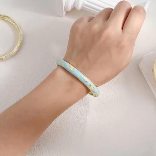 Vista 3 de Pulsera de flores vintage Chinoiserie Cloisonne para verano, elegante, vibrante, joyería étnica, regalos para mujeres, mejor amiga, mamá, hermana