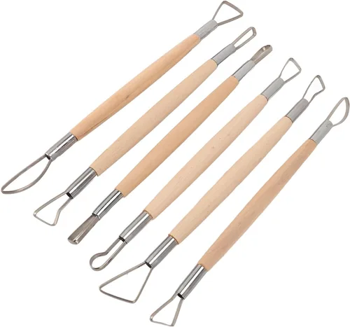 Vista 9 de Ymiko 6Pcs Double Ended Clay Modeling Tools for Pottery Sculpting and Craft Shaping, Loop & Rake Design Artisan Kit for DIY Ceramics Projects