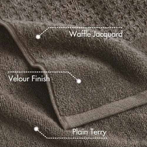 Vista 3 de Madison Park Spa Waffle - Juego de toallas de lujo 100% algodón, tejido de gofre de textura premium, altamente absorbente, secado rápido, ropa