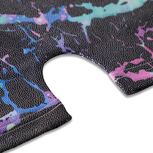 Vista 4 de EQSJIU Leotardos de gimnasia para niñas y niños mosaico sirena mariposa estrellas leopardo galaxia teñido anudado cosmos leopardo