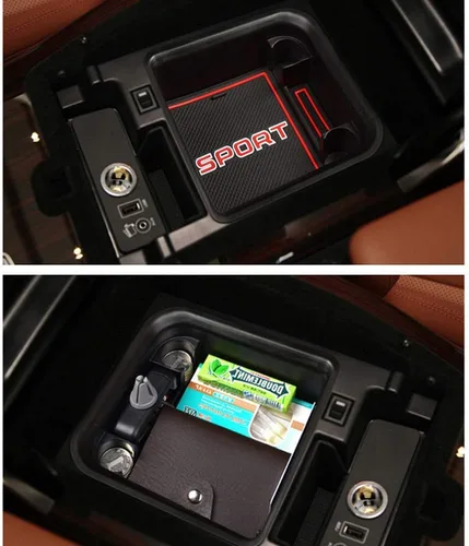 Vista 3 de YIWANG Caja de almacenamiento de reposabrazos central para Land Rover Range Rover Vogue 2013-2019 con refrigerador
