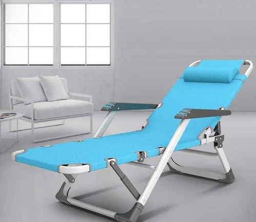 Vista 10 de Folding Outdoor Chaise Lounge Chair,with Pillow Gravity Adjustable Reclining Deck - for Office Pool(G-One Size)