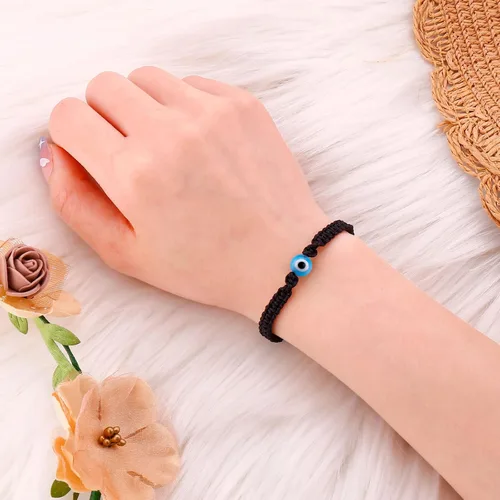 Vista 22 de SUMMER LOVE Handmade Jewelry Evil Eye Bracelets with Card,Black Red String Bracelets Kabbalah Protection Luck Amulet for Women Men Friends Pulseras