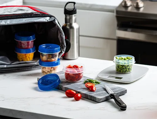 Vista 2 de ELEGANT DISPOSABLES Recipientes pequeños para almacenamiento de alimentos, tapa roscada, reutilizable, apilable, a prueba de fugas, herméticos